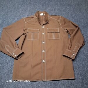 Vintage Sears Kings Road Shirt Jacket Size‎ Medium Brown The Mens Store